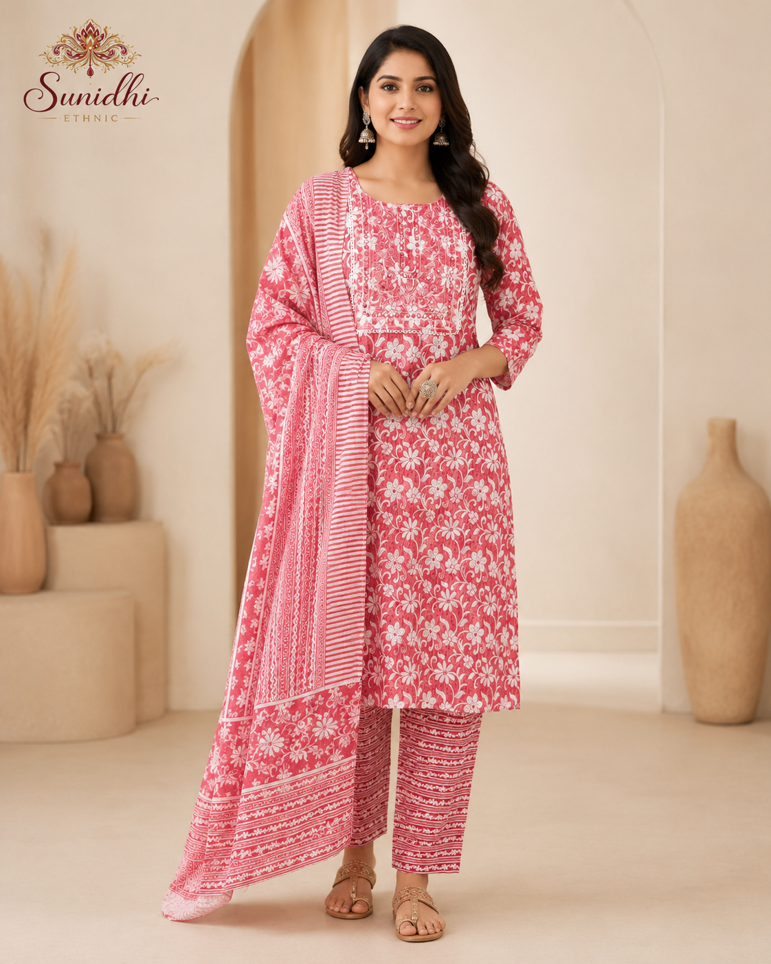 Premium Pure Cotton Kurti Set with Dupatta