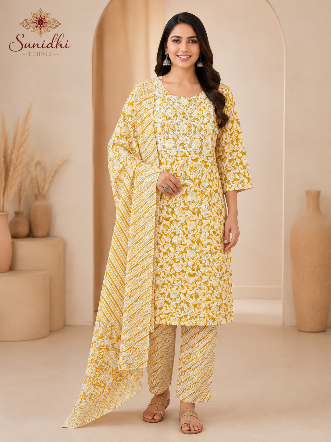 Premium Pure Cotton Kurti Set with Dupatta