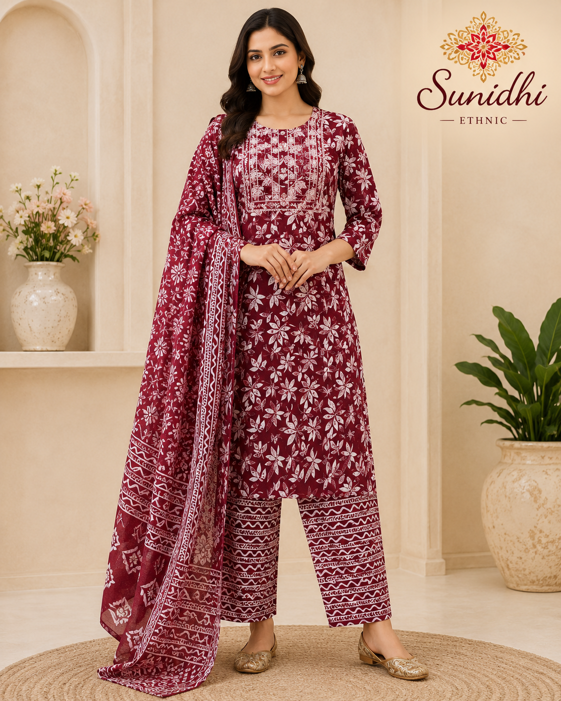 Premium Pure Cotton Kurti Set with Dupatta