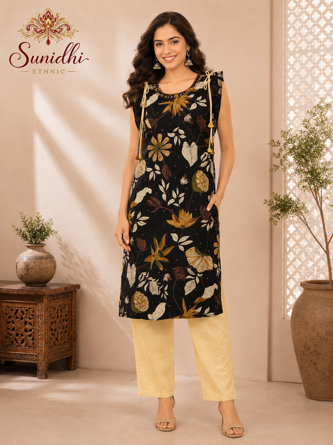 Stylish Sleeveless Kurti Pant Set for Women