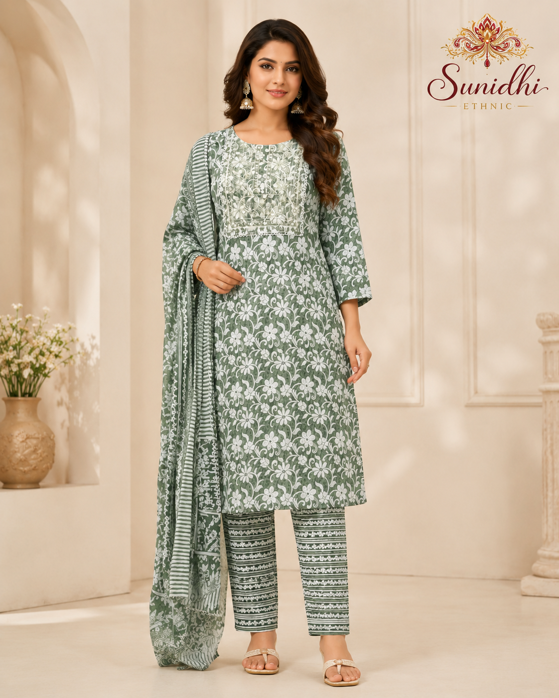 Premium Pure Cotton Kurti Set with Dupatta