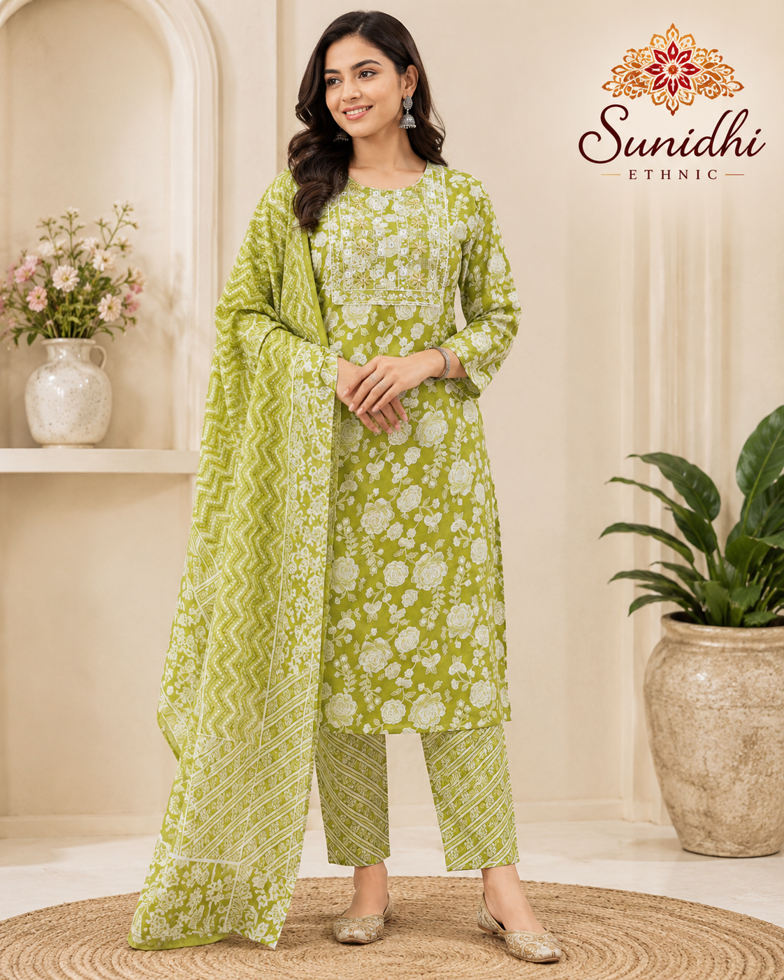 Premium Pure Cotton Kurti Set with Dupatta