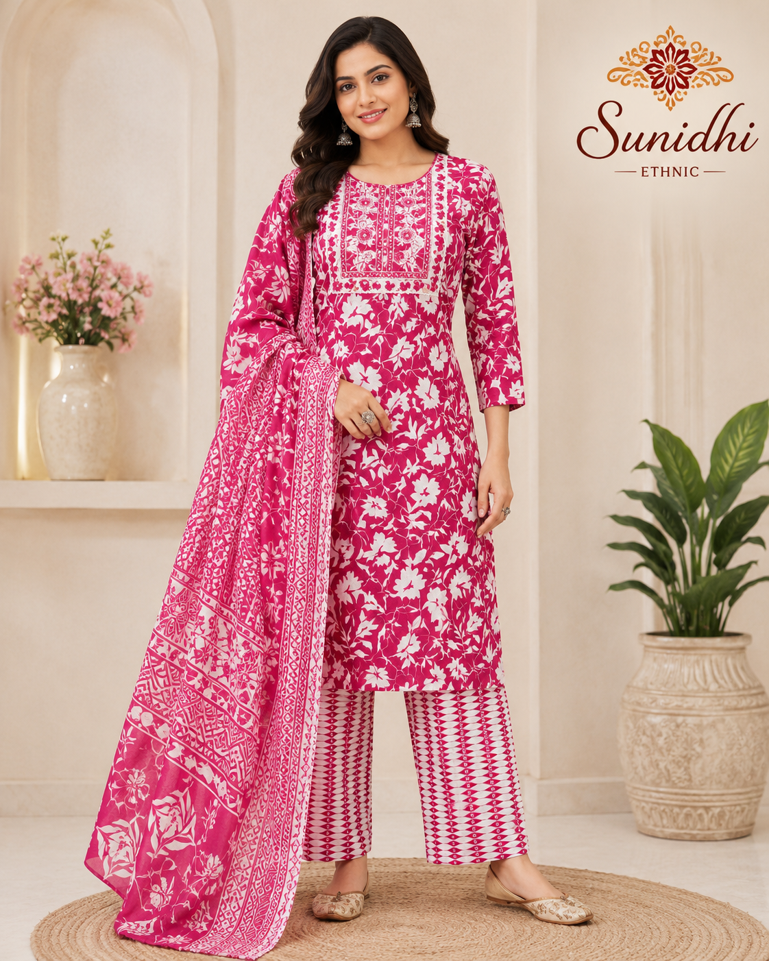Premium Pure Cotton Kurti Set with Dupatta