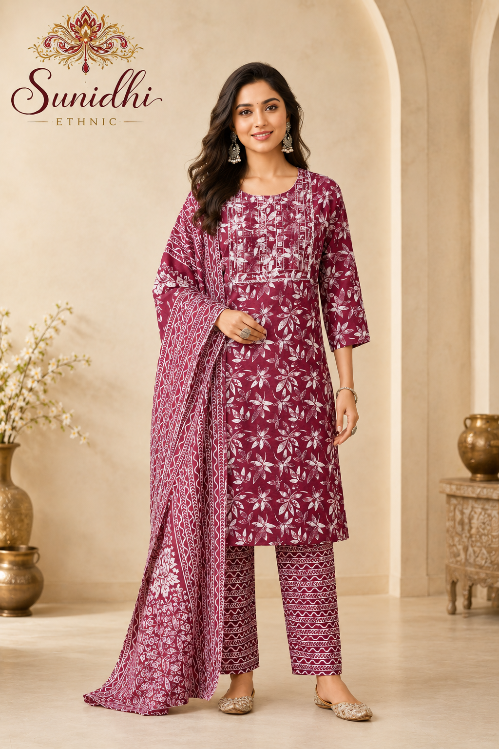 Premium Pure Cotton Kurti Set with Dupatta